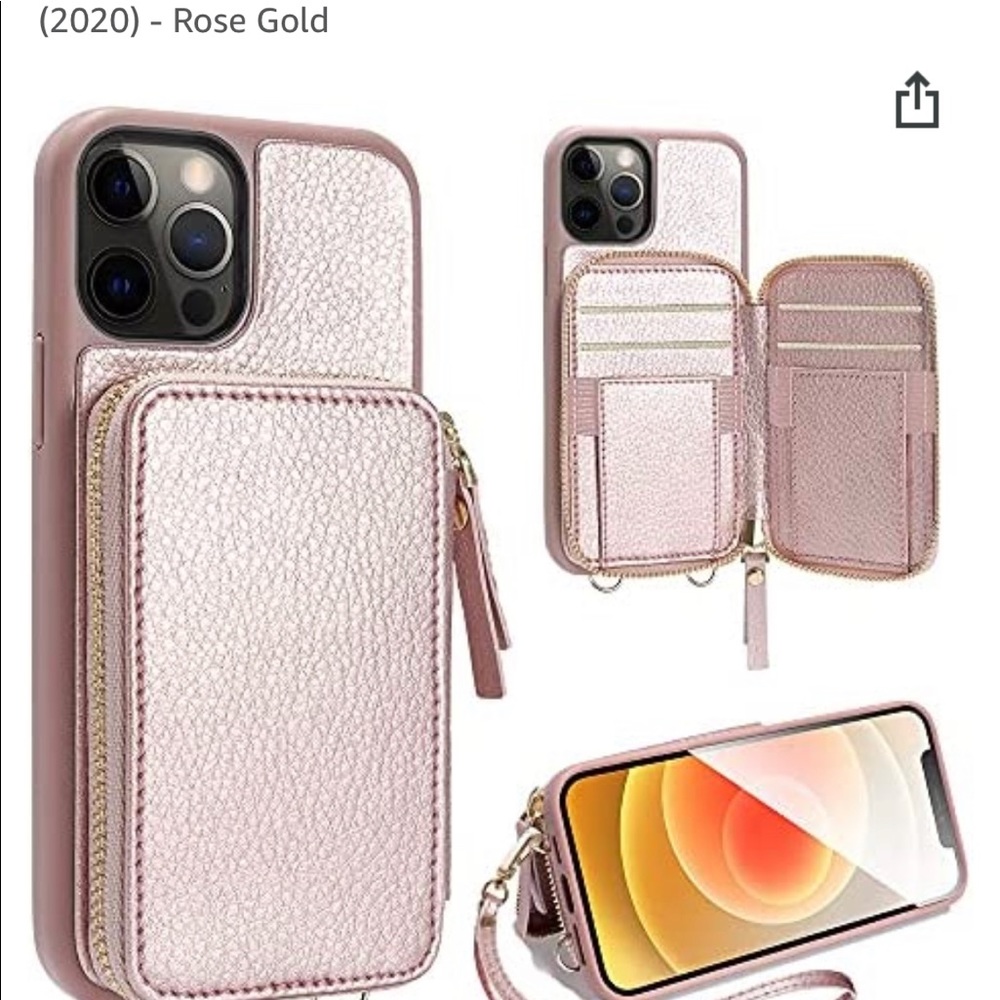 Phone crossbody holder with mini wallet.